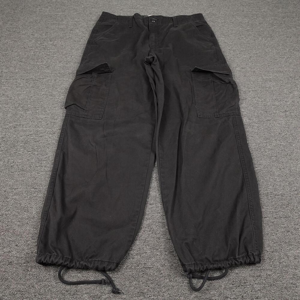 Levi's Cargo Pants Mens 32x30 Black 94 Baggy Wide Leg Cuffed Canvas Casual